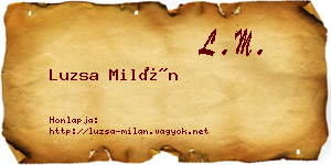 Luzsa Milán névjegykártya